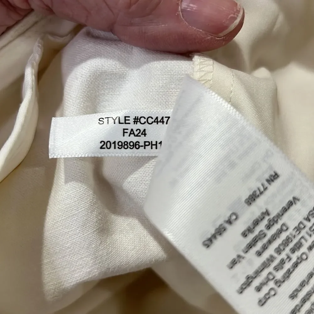 J. Crew Full-length wide-leg trouser in cotton blend Ivory NWT size 2